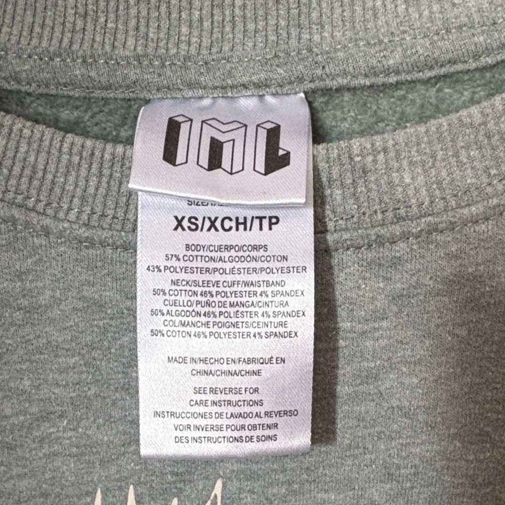 IML Light Sage Green Sweatshirt with White Potted Plant Graphic - Picture 2 of 4